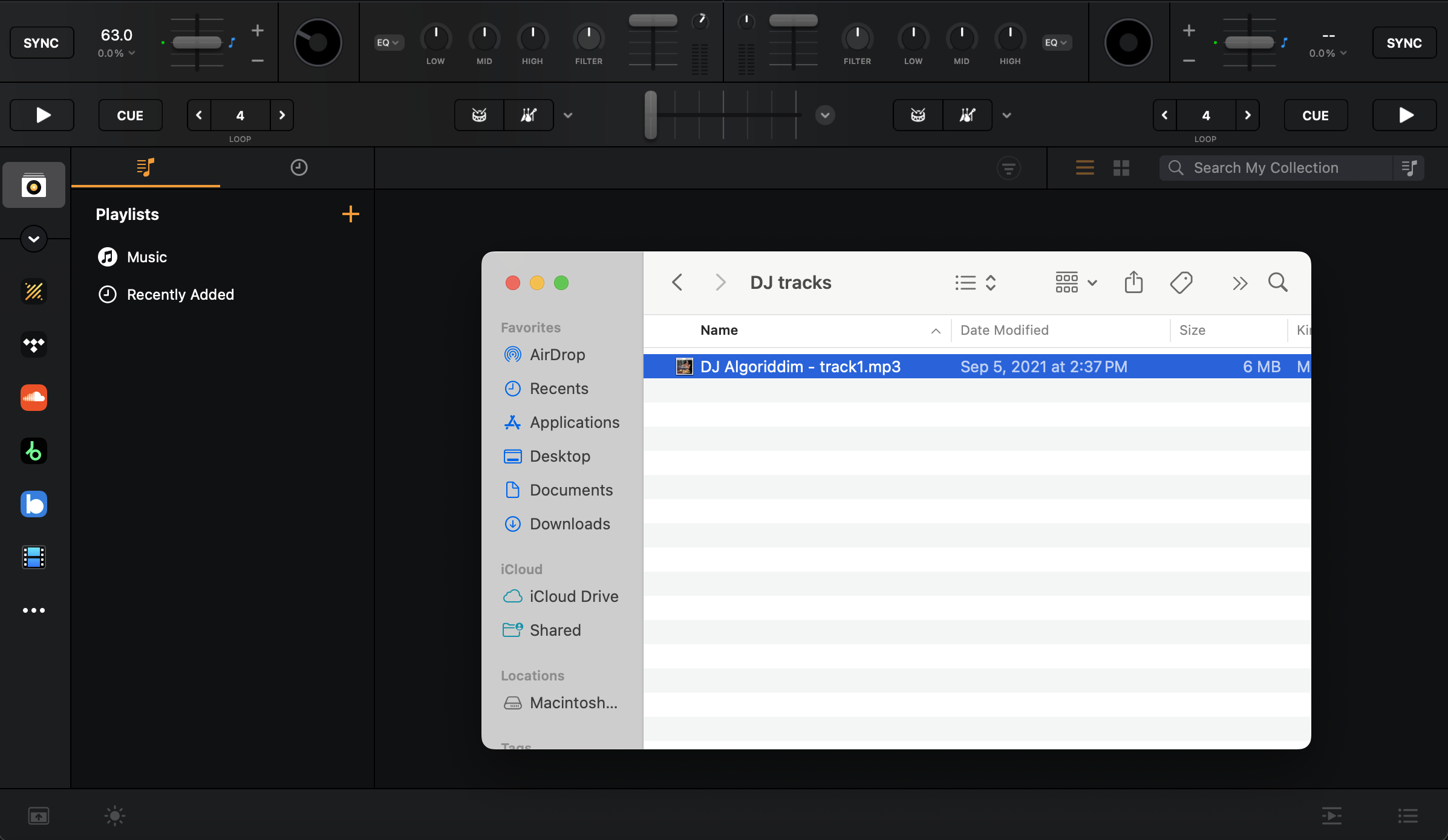 Add music to library from finder