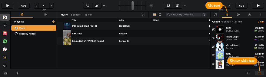 Adding a track to Queue