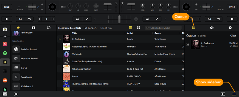 Adding a track to Queue