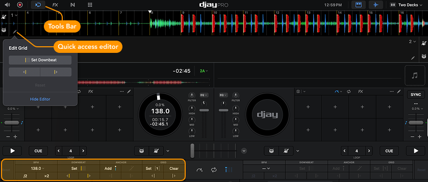 Opening the beatgrid editor