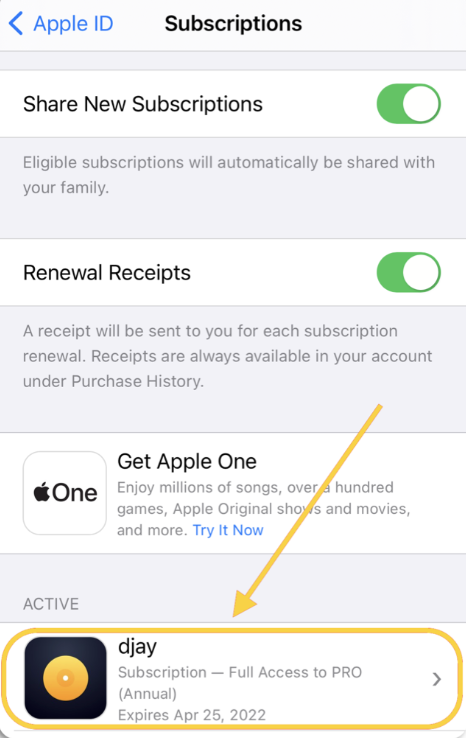 Cancel djay subscription