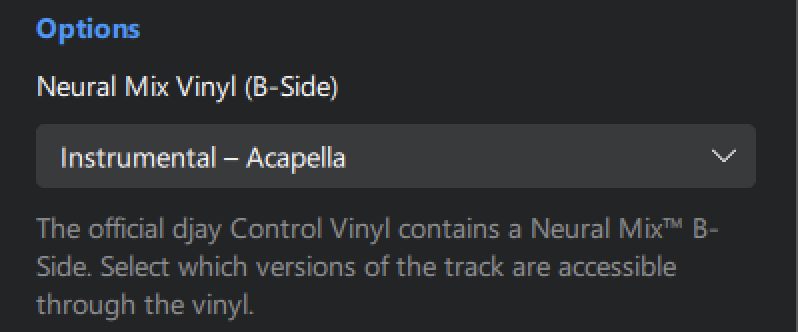 Control vinyl settings