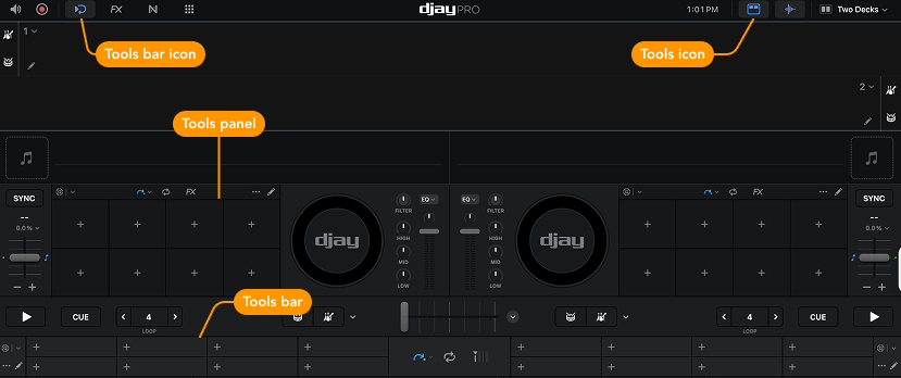 Cue points tools view