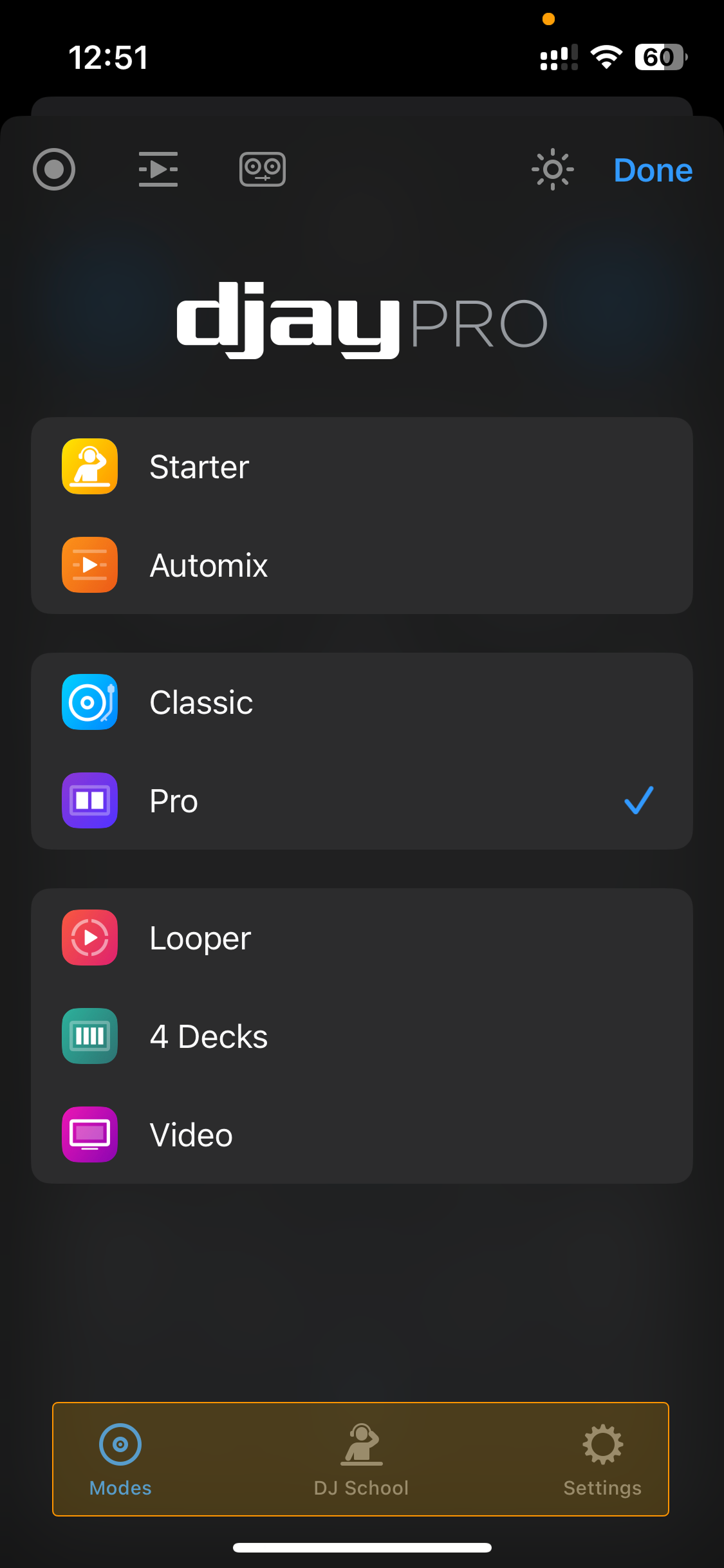 Dashboard lower options