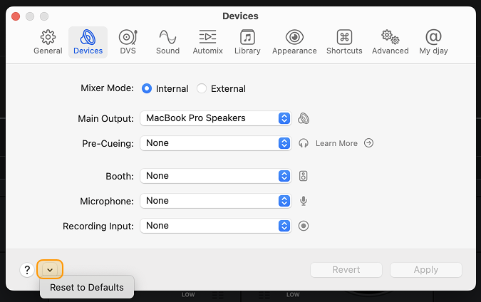 Mixer mode resetting audio