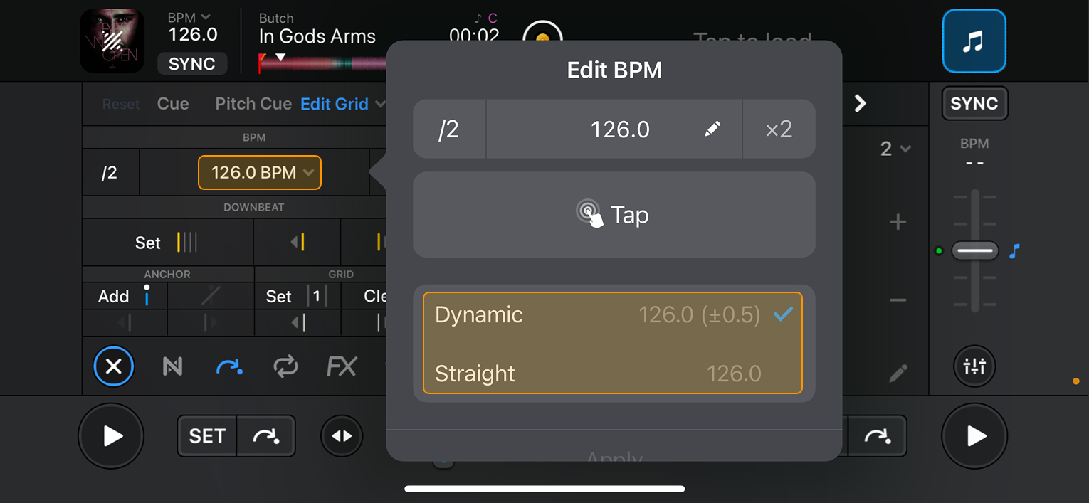 Dynamic and straight beatgrids