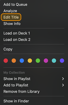 Edit metadata options