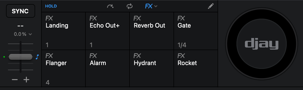 Effects section instant effects