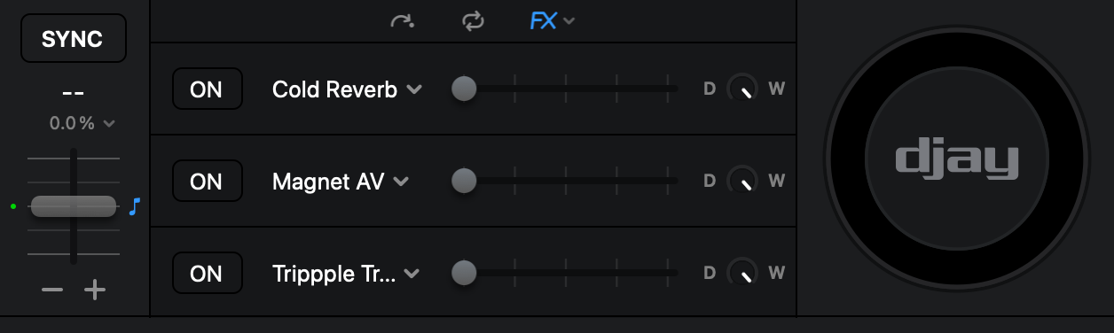 Effects section manual effects