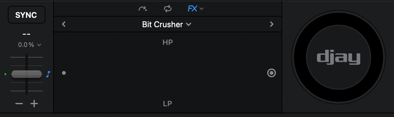 Effects section X/Y Pad