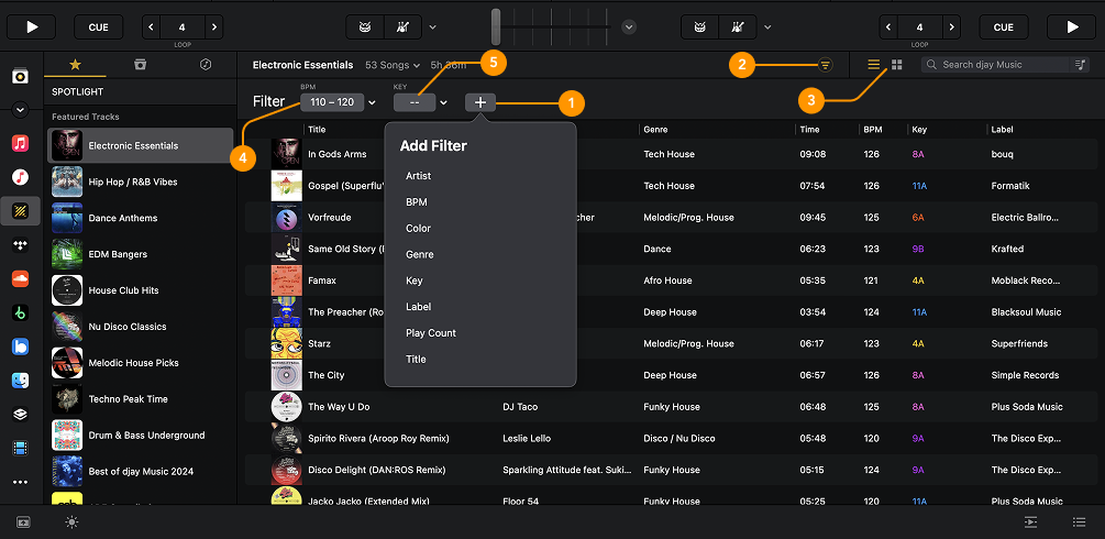 Overview image of filters
