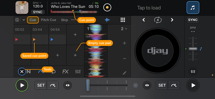 Setting first cue points