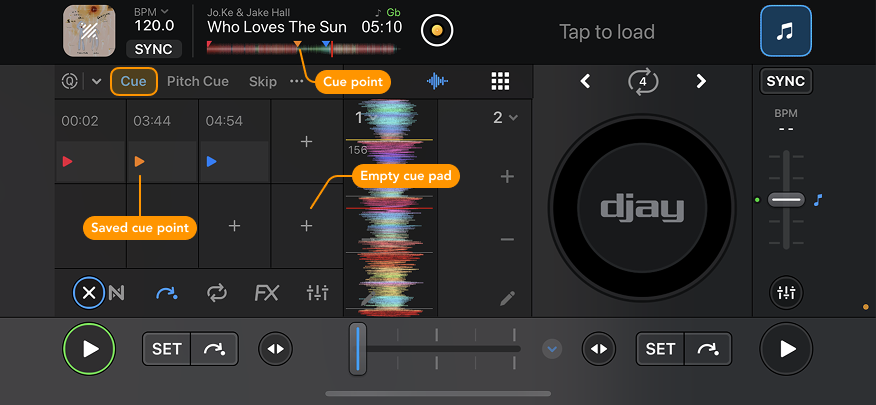 Setting first cue points