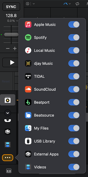 Show or Hide libraries