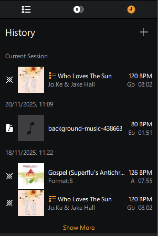 Track match dropdown