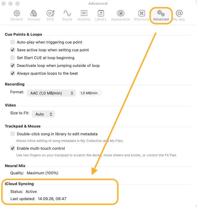 iCloud syncing last activity