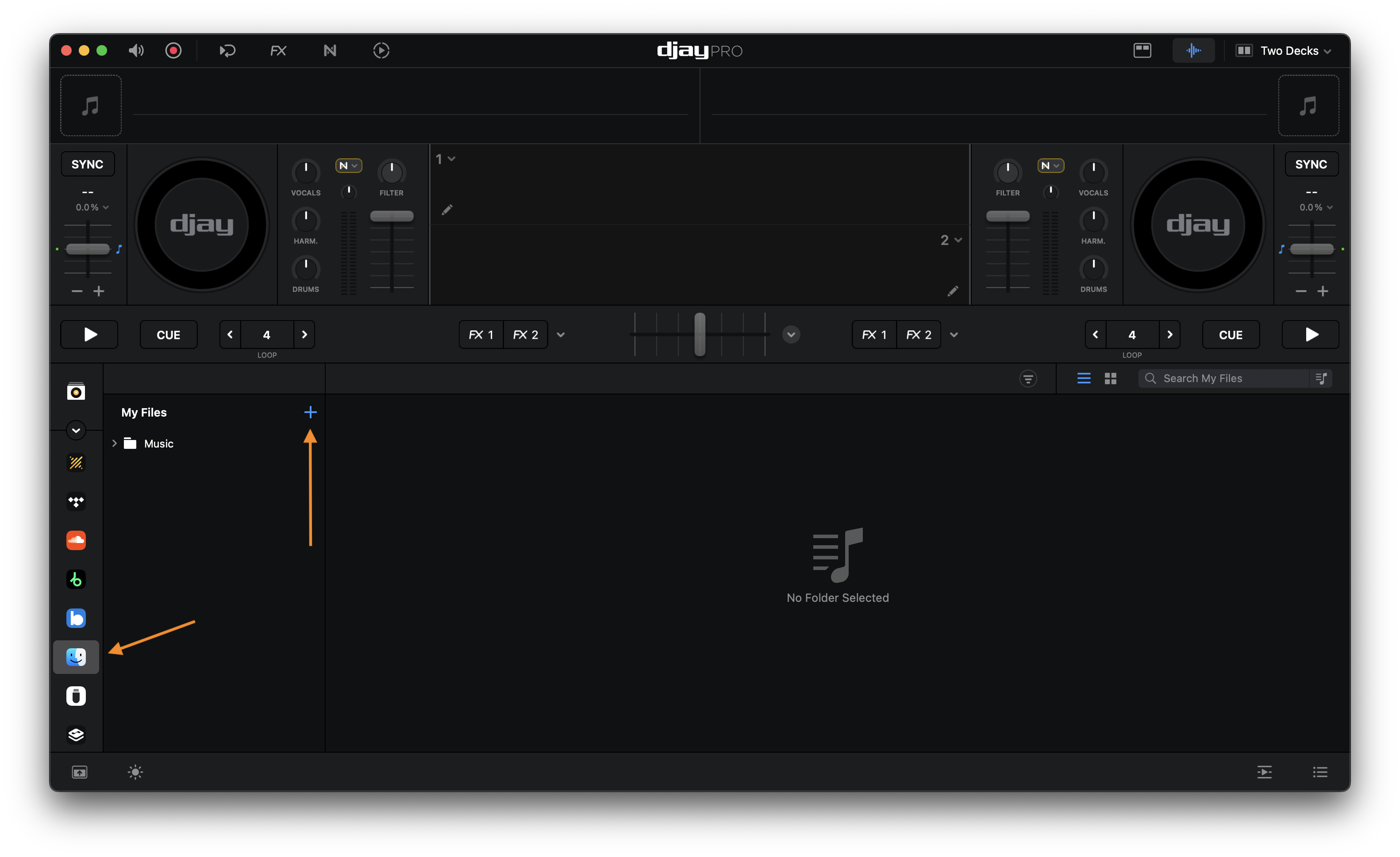 Add files from external drive on macOS