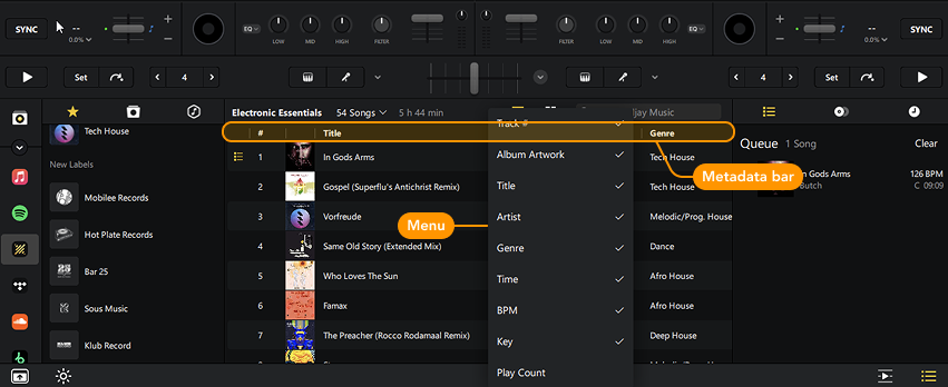 Customizing metadata