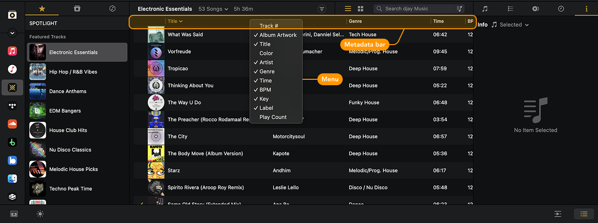 Customizing metadata