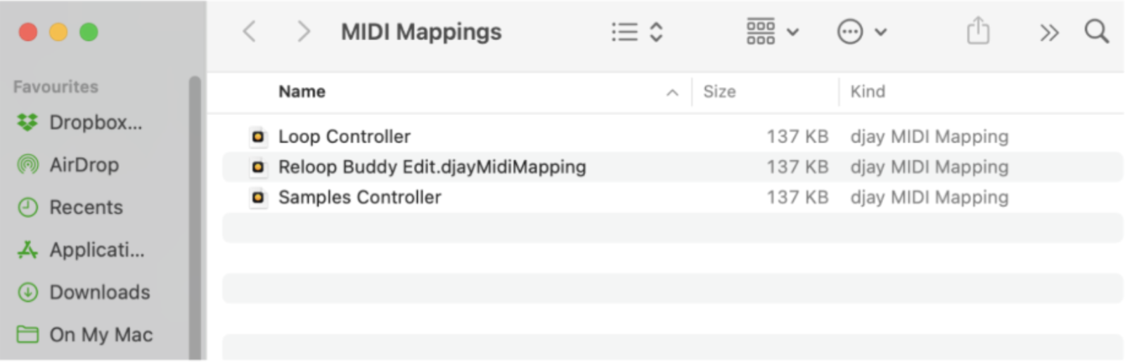 Share MIDI mapping USB