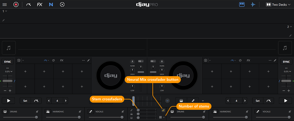 Neural Mix crossfaders