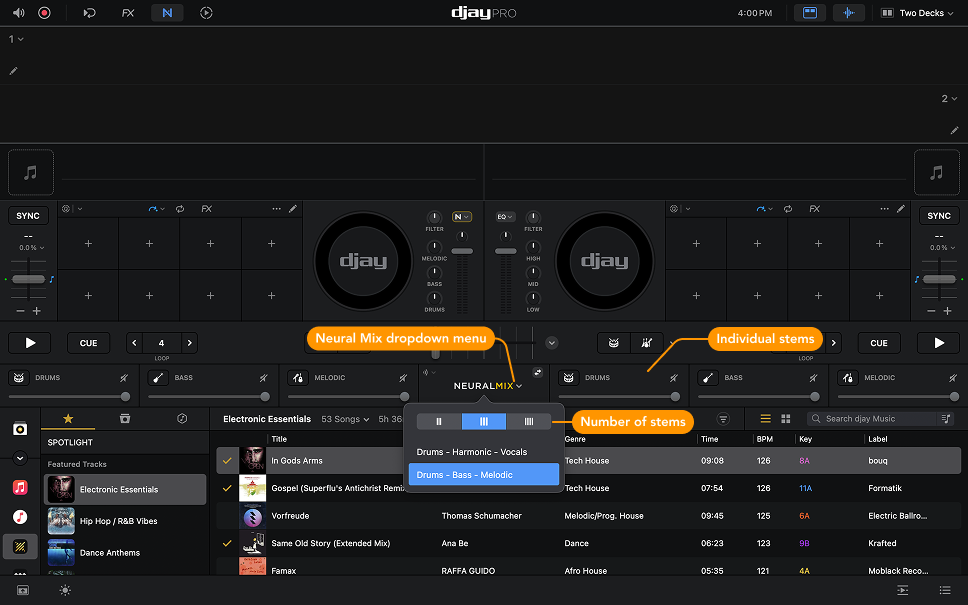 Neural Mix toolbar options