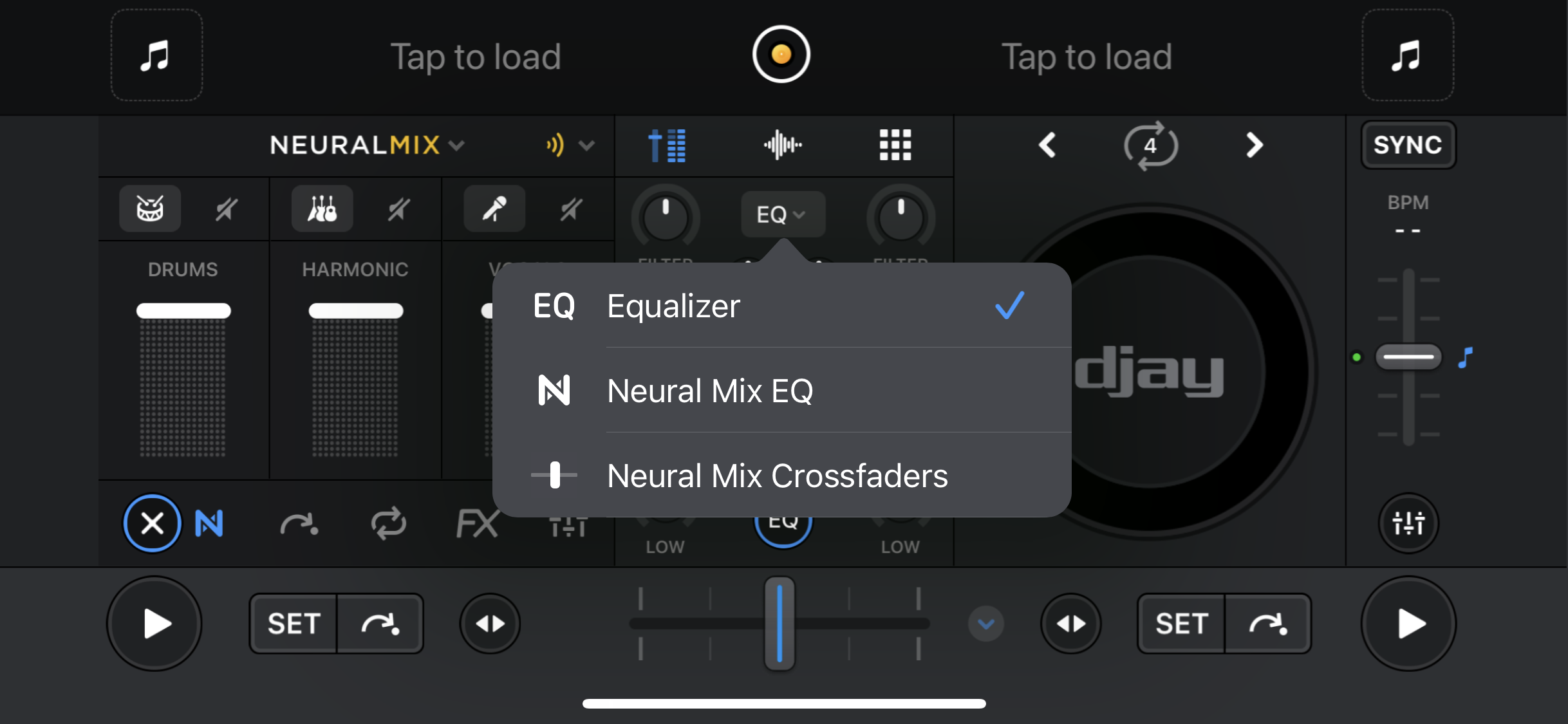Neural Mix EQ dropdown