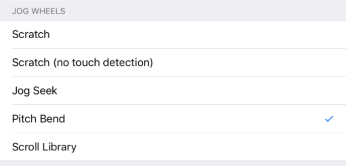 Jog wheel pitch bend