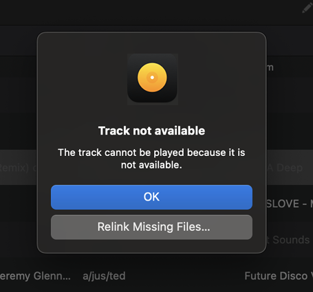Relinking missing files