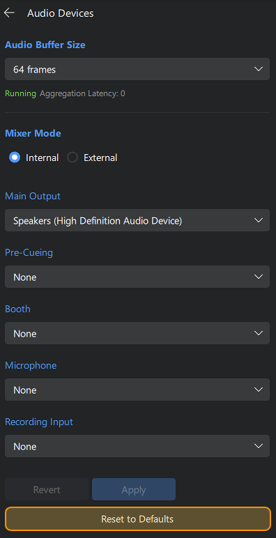 Mixer mode resetting audio