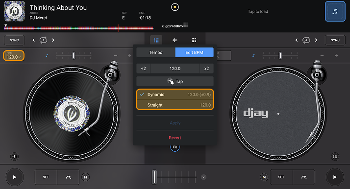 Dynamic and straight beatgrids
