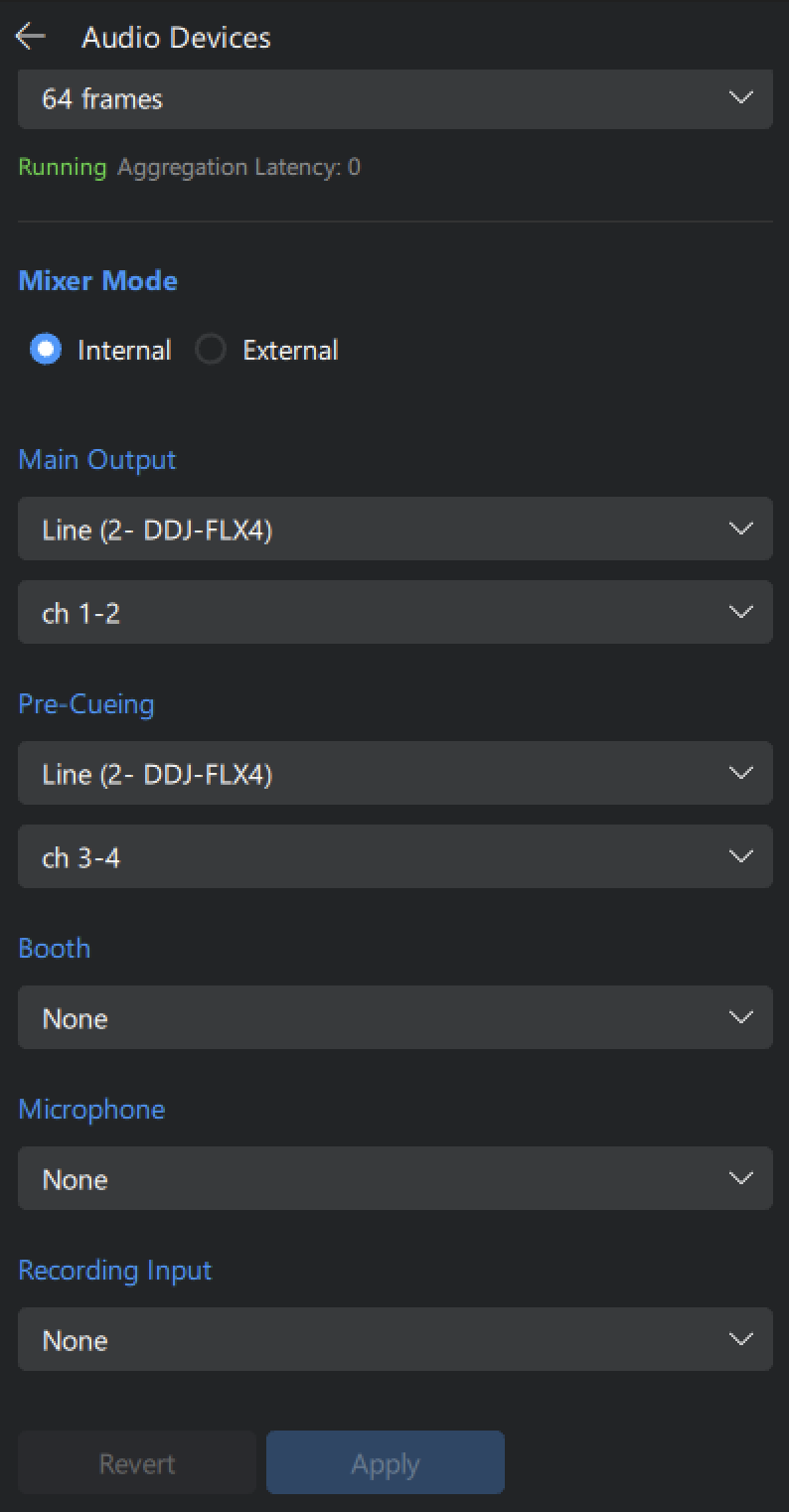 Controller audio settings