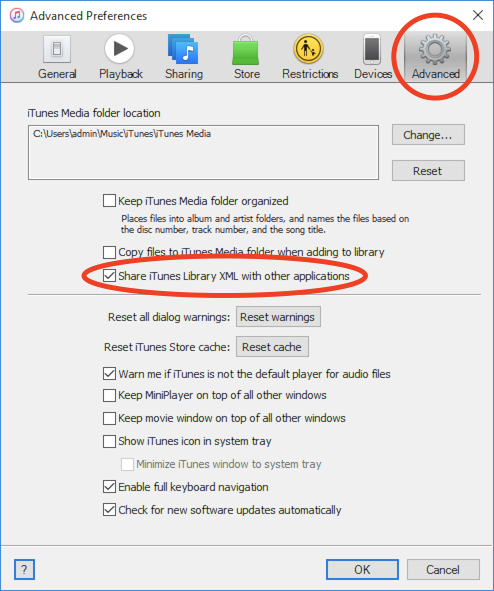 Share itunes music library